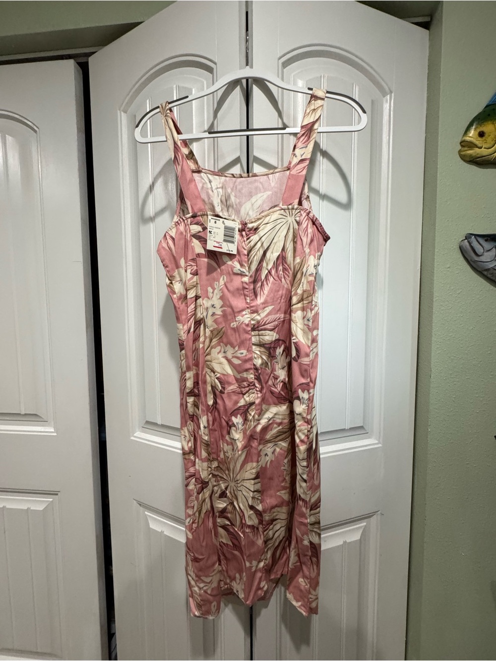 Islander Pink and Cream Floral Midi Dress